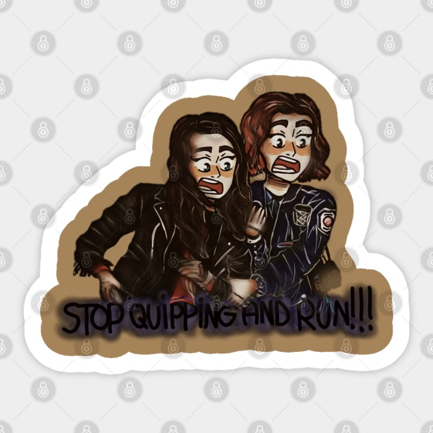 Drunk and chaotic Wynaught Sticker by Skip A Doodle